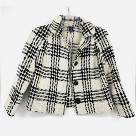 GAP Black and White Plaid Jacket - Picture 1 of 10